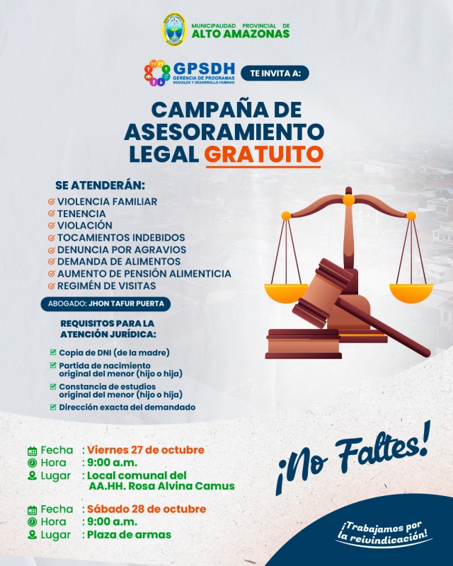 CAMPA&Ntilde;A DE ASESORAMIENTO LEGAL GRATUITO &iexcl;GRATUITO!
