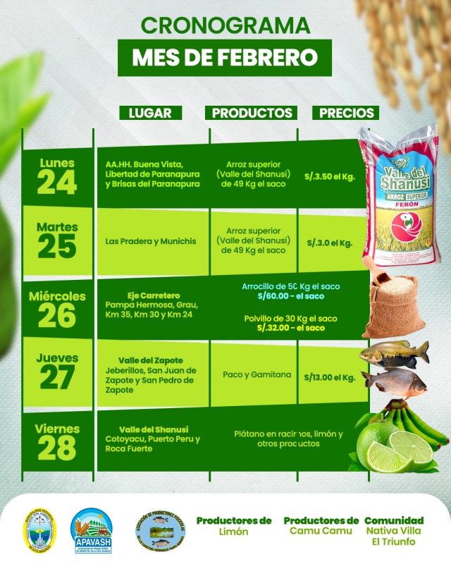 Conoce el cronograma de la Feria Rodante &ldquo;De la Chacra a la Olla"