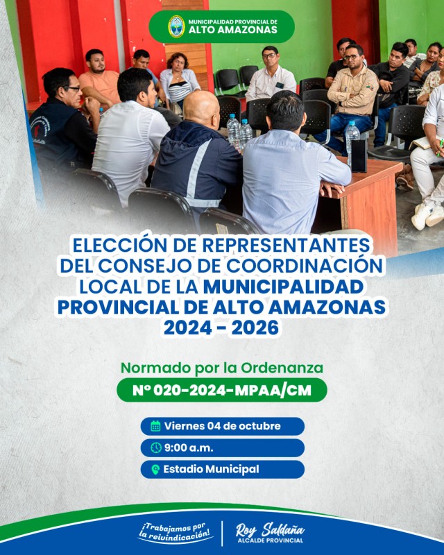 CONSEJO DE COORDINACI&Oacute;N LOCAL DE LA MUNICIPALIDAD PROVINCIAL DE ALTO AMAZONAS 2024 - 2026