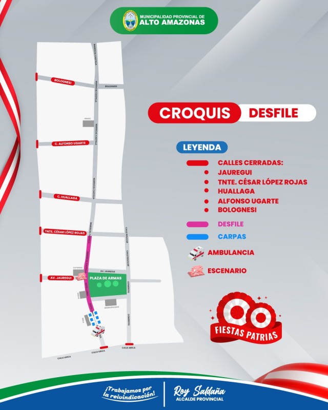 CROQUIS DEL DESFILE POR FIESTAS PATRIAS