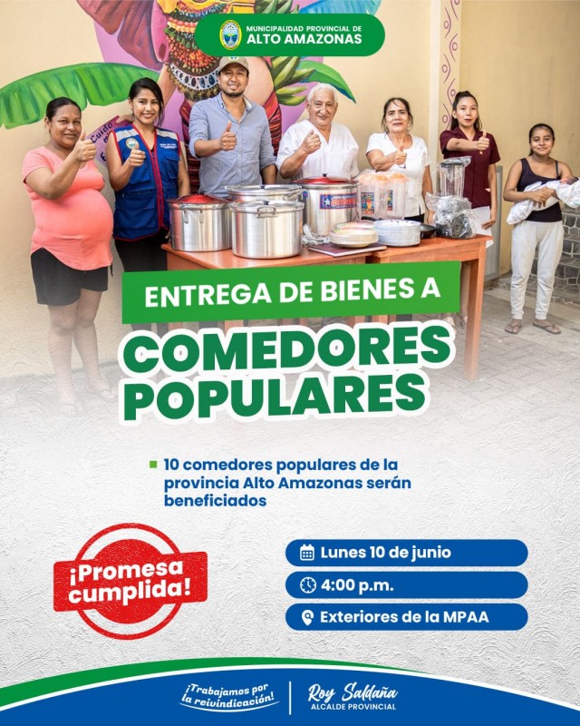 ENTREGA DE BIENES A COMEDORES POPULARES