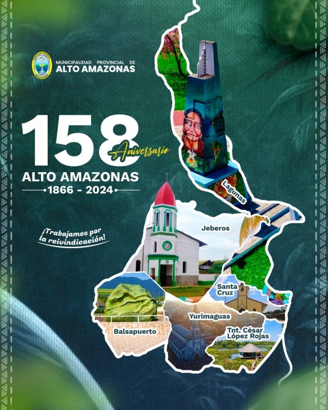 &iexcl;FELIZ 158&deg; ANIVERSARIO DE CREACI&Oacute;N POL&Iacute;TICA, PROVINCIA DE ALTO AMAZONAS!