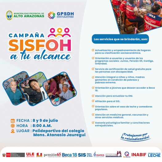 &iexcl;GRAN CAMPA&Ntilde;A SISFOH A TU ALCANCE!