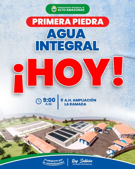 &iexcl;HOY PRIMERA PIEDRA: AGUA INTEGRAL!
