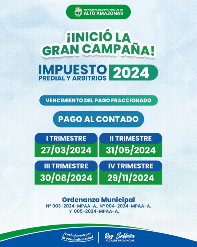 &iexcl;INICIA LA GRAN CAMPA&Ntilde;A DE IMPUESTOS PREDIAL Y ARBITRIOS MUNICIPALES 2024!