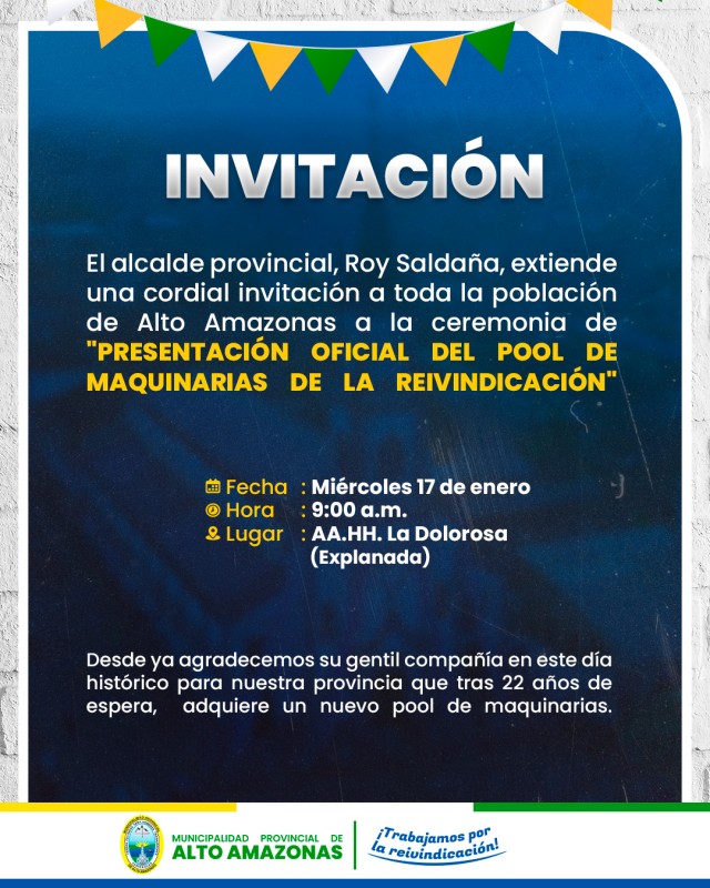 &iexcl;INVITACI&Oacute;N A PRESENTACI&Oacute;N DE POOL DE MAQUINARIAS!
