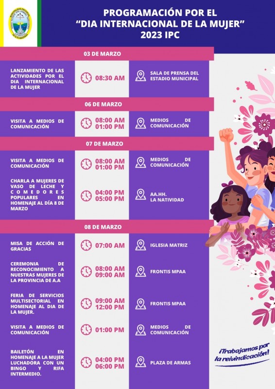 PROGRAMACI&Oacute;N POR EL "D&Iacute;A INTERNACIONAL DE LA MUJER" 2023 IPC