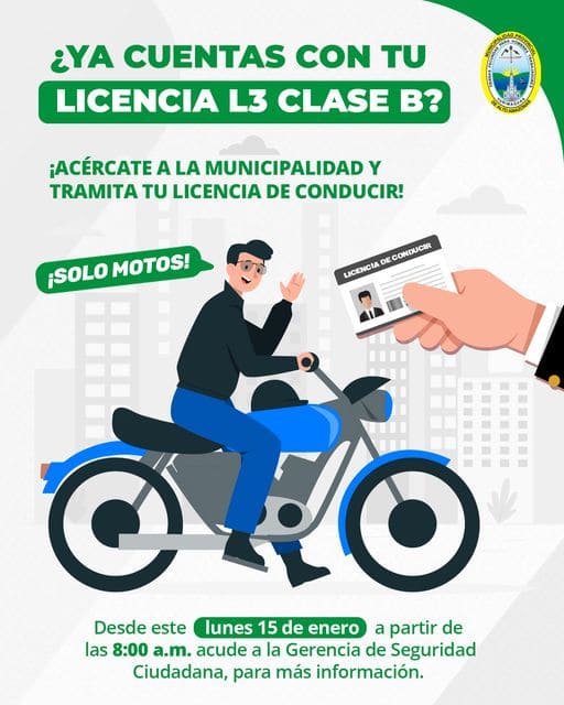&iexcl;TRAMITA TU LICENCIA DE CONDUCIR L3 CLASE B!