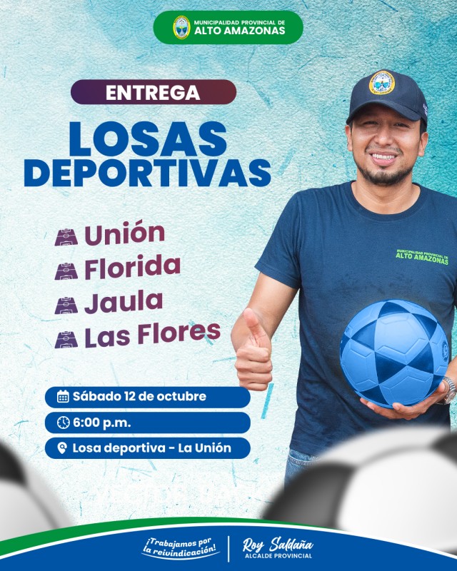 &iexcl;Vecinos! Los invitamos a participar en la ENTREGA de LOSAS DEPORTIVAS