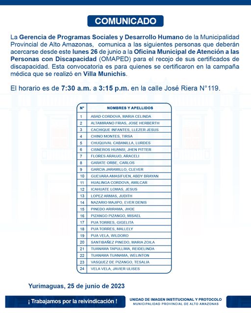 Comunicado de GPSyDH