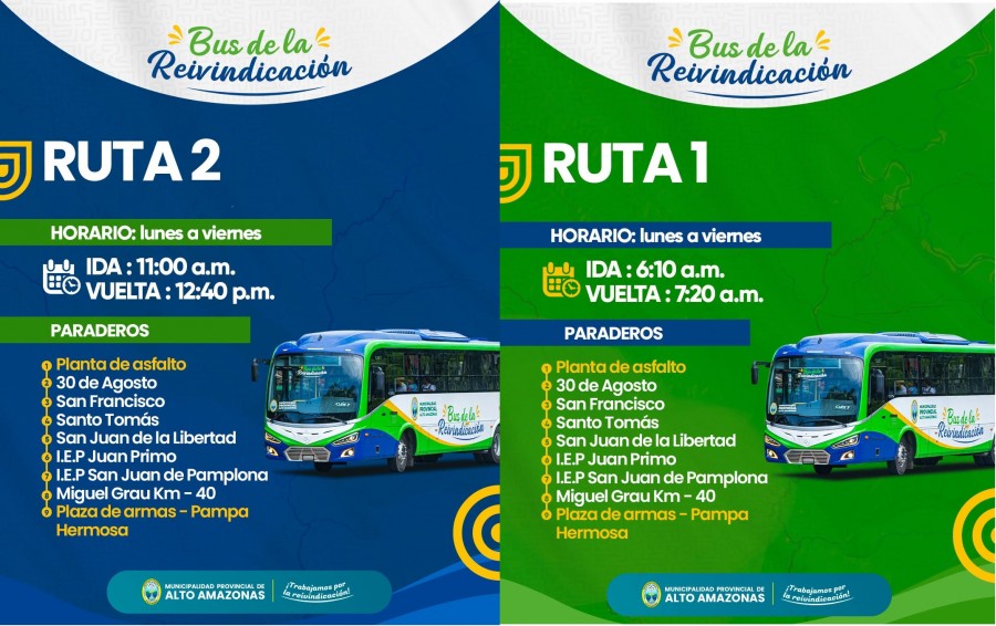 &iexcl;Atenci&oacute;n, familias del eje carretero! El Bus de la Reivindicaci&oacute;n opera en &iexcl;2 RUTAS DIARIAS!